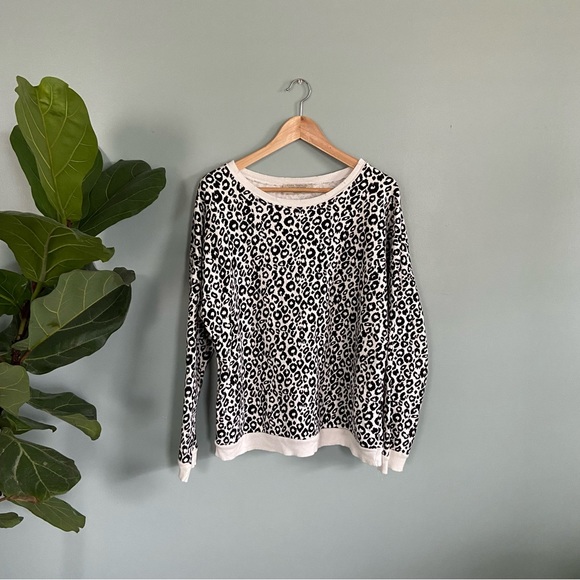 Zara leopard print pullover crew neck sweatshirt - Picture 1 of 5